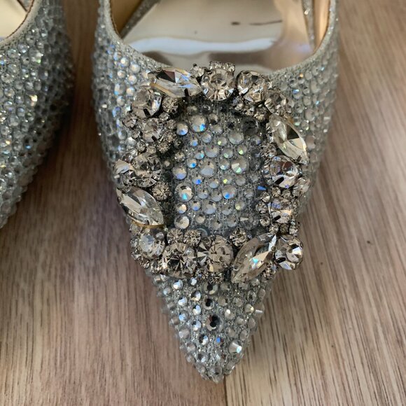 Badgley Mischka Cher II Embellished Pointed-Toe Pumps Heels - Picture 6 of 13